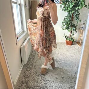 Vintage 90s coquette festival mesh asymmetrical jewelled dress